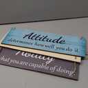 Jetec Office Wall Decor Inspirational Motivational Plaques with Sayings Rustic Wooden Hangings Ability Sign for Coworker Home Valentines Day Gift Office Artwork Decoration(Fresh Color)