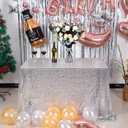 JYFLZQ Silver Sequin Tablecloth 50" x 80" Rectangular Sparkly Drape Table Cloths Table Cover Overlay for Christmas Wedding Birthday Parties Baby Shower