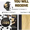 WRAPAHOLIC 16.5" Extra Large 2026 Graduation Gift Bag with Card and Tissue Paper - 2 Pack Black Gold Class of 2026 Paper Bag for Graduation Party