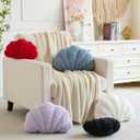 Shell Pillow, Seashell Throw Pillow Room Decor for Couch Bed, Shell Pillows Soft Plush Pillow, Sea Shell Decorative Beach Cushion Pillows (Lavender Purple, 18 X 13 Inches)