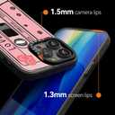 Magnetic for iPhone 14 Pro Magsafe Case Cute Aesthetic - Durable Fashion Funny Phone Case - Girly Cassette Tape Pattern Print Cover Design for iPhone 14 Pro 6.1" Black
