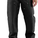 Carhartt Men's Big & Tall Firm Duck Double Front Work Dungaree (36W x 34L, Black)