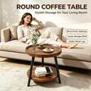 Sofa Side Table, Mid Century 2-Tier Round Coffee Table/Bedside Table, Corner Table in Balcony Living Room Small Apartments Hotel Tea Tables (A, 40CM/15.7in)