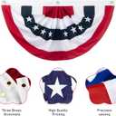 2 x 4 Ft American Pleated Fan Flag Banner, 4 Pieces USA Patriotic Half Fan Bunting Flag, Patriotic Decoration for 4th of July Independence Day Porch Garden Outdoor Indoor Decorations