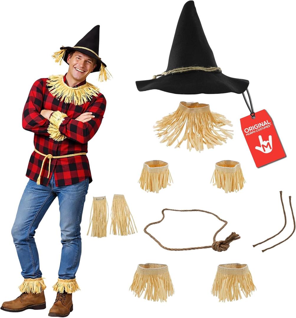 Nicky Bigs Novelties Wizard Felt Hat Witch Sorcerer Hats Adult Costume Scarecrow Accessory for Halloween (Black/Brown)