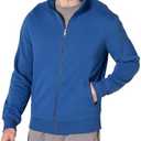 Amazon Essentials Men's Full-Zip Fleece Mock Neck Sweatshirt, Blue, Size: Medium