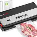 Bonsenkitchen Vacuum Sealer Machine, Multi-Functional Food Sealer with Built-in Cutter & Bag Storage, High-Speed Continuous Working with Globefish Technology, Includes Vacuum Bags & Roll Bag