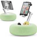 Kindle/Tablet Pillow Stand for Reading, Adjustable Tablet Pillow Stand for Lap with Detachable Bowl, Fits 4.7"-13" Kindle/Phones/Tablets/, Watch Videos, Stream Media (Green)