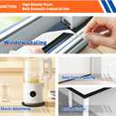 MAGZO Weather Stripping Door Seal, 1/2 Inch Wide X 1/4 Inch Thick Adhesive Foam Tape Soundproof Weatherstripping for Windows, 2 Rolls Total 26FT Black