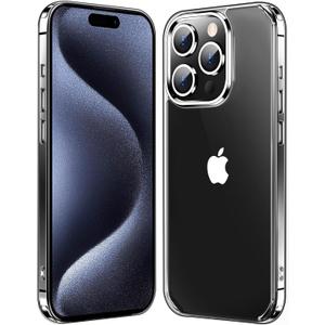 for iPhone 15 Pro Case Clear, [Anti-Yellowing] [15FT Military Grade Drop Protection] Shockproof Bumper Phone Cover,Slim Thin Cute Case for iPhone 15 Pro,6.1"-Crystal Clear