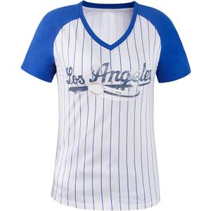 Womens City Baseball Fans V Neck Cage Raglan T-Shirts (XXXL)