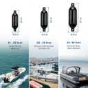 KEMIMOTO Boat Fenders Boat Bumpers for 15-35ft Boat, 4 Pack Inflatable Boat Fenders Bumpers with 4 Ropes, Boat Bumpers for Docking, Fit for Pontoon Boat Bass Boat and Jon Boat, 8.5*27"