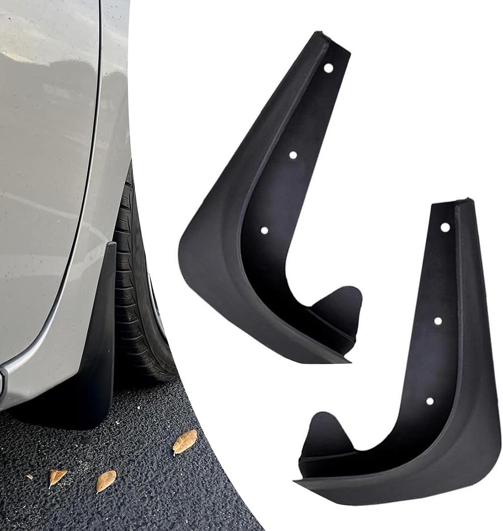 2 PCS Car Mud Flaps, Rear Tire Anti-splash Tight Fit Fender Mudguard Kit, Waterproof All-weather Chassis Protective Trim, Universal Easy Modification Accessory for Cars SUVs Trucks (Black)