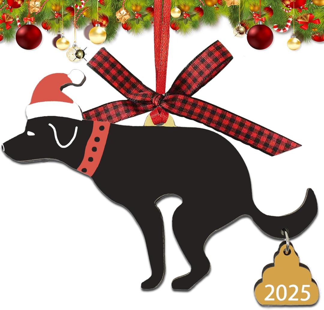 2025 Funny Christmas Ornaments, Labrador Dog Wooden Hanging Decor for Christmas Tree Decoration, Funny Christmas Dog Hanging Craft Holiday Party Supplies