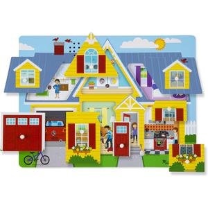 Melissa & Doug Around The House Sound Puzzle - Wooden Peg Puzzle (8 pcs)