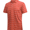 SAMERM Mens Golf Shirt Short Sleeve Print Performance Moisture Wicking Dry Fit Polo Shirts for Men,Red S