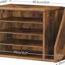 HOOBRO Mail Sorter, Literature Organizer with Adjustable Shelves, Paper Organizer for Office, Home, Wood Countertop File Holders, Mails, Magazines, Rustic Brown FG41WF01
