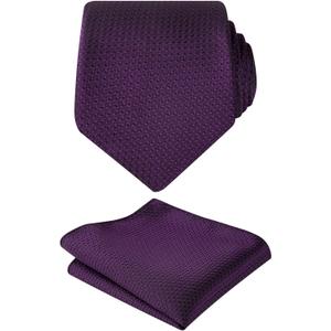 Alizeal Mens 3.15'' Vintage Necktie Pocket Square Hanky Set | Business Geometric Regular Patterns Tie