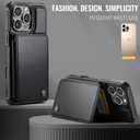 Vinich for iPhone 16 Pro Wallet Case with Card Holder, RFID Blocking Credit Slots Kickstand Shockproof Phone Cover Fit for iPhone 16 Pro 6.3" Black