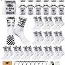 Glitopper 12 Set Class of 2026 Graduation Gifts Sock for Her Him Congratulation Bracelet Set for College School Party Favors (White)