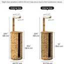 StorageWorks Wicker Water Hyacinth Freestanding Toilet Paper Holder Stand with Storage, Farmhouse Covered Toilet Paper Stand for 4 Rolls with Cloth Lining, Tissue Holder for Bathroom Decor with Shelf