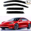 KPY Rain Guards Fit for 2017-2025 Tesla Model 3 Out-Channel Window Visors Vent Wind Deflectors 4PC, Car Accessories for 17-25 Model 3. 3pk