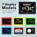 7 Digital Alarm Clock for Elderly Large Display for Seniors Electric Clocks with Date Day of Week 12 Alarms 4 Colors Desk Wall Calendar Clocks for Memory Loss Alzheimers Dementia Auto DST/Dimmer