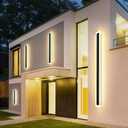 2Pack-39INCH Long Outdoor LED Wall Lights,30W Waterproof IP65 Warm White 120V LED Wall Mount Light Fixture Acrylic Black Exterior Wall Lights for House Courtyard Balcony Porch