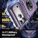 for iPhone 17 Pro Max Wallet Case with Card Holder + 1 Screen Protector, (2 Cards) & 360Ring Kickstand Military Grade Drop Shockproof Rugged Case for iPhone 17 Pro Max 6.9"(Purple)