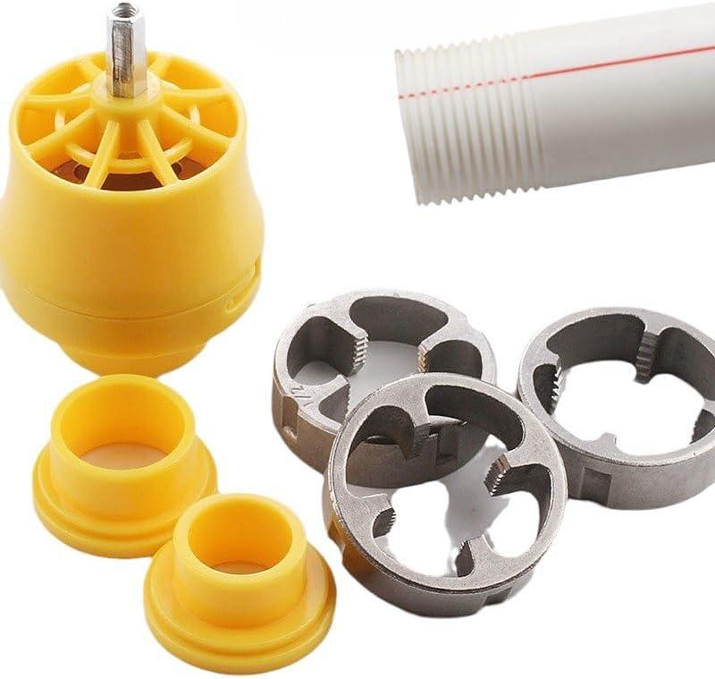 PVC thread Maker Tool for Electric Drill - Plastic Pipe Tap Die Set, Pipe Threader Kit, with 3 Dies,1/2", 3/4", 1", Pipe Threader Plumbing Tool for Professional Cutting & Pipe Threaders (1pcs)