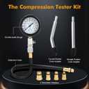 BETOOLL HW0130 8pcs Petrol Engine Cylinder Compression Tester Kit Automotive Tool Gauge