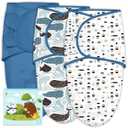 Cute Castle 3-Pack Baby Swaddle Sleep Sacks - Newborn Swaddle Sack - Ergonomic Baby Swaddles Blanket Warp for Boys and Girls - Baby Essentials (0-6 Months - Blue) (Large)