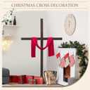 yasuwekik 74 Inch Extra Large Wood Cross for Yard Wooden Jesus Christian Wall Cross Stand Church Cross Decor He Is Risen Outdoor Cross for Easter Christmas Wedding Communion Party Decor
