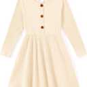 PATPAT Baby & Toddler Girl Ribbed Knit Cotton Dress Versatile Sleeveless Summer Tank & Long Sleeve Fall Dress, Sizes 3M6Y
