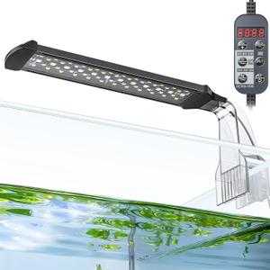 Pawfly Aquarium LED Light 24/7 Fish Tank Light with Full Spectrum Brilliant White Blue Red Green Lights Multi-Colored LEDs with D/N Mode Single Color Effects Timer and Adjustable Brightness (For 10 to 20 Gallon Fish Tank)