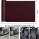 Leather Repair Patch Tape Kit, Self-Adhesive Leather & Vinyl Repair for Furniture, Couch, Sofa, Car Seats, Office Chair - 30inx16in (Red)