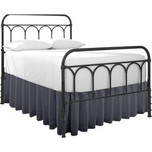 Cottingon Dorm Bed Skirt Twin XL 46" with Split Corners, 100% Microfiber Soft and Stylish, College Room Essential, Extra Long Dust Ruffle for Extended Beds, Dark Grey