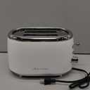 MELLERHOME Retro Toaster 2 Slice, 7 Browning Levels, 3 Functions (Reheat, Defrost, Cancel), Stainless Steel Features, Removable Crumb Tray, Under Base Cord Storage, White Toaster Kitchen Appliances