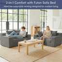 cidludto Boneless Couch Loveseat Sleeper, Convertible Sofa Bed Folding Couch Bed Foldable, 2 in 1 Boneless Chair Bed & Futon Sofa Bed, Small Pull Out Sofa with 4 Pillows for Living Room, Grey | No Assembly, Convertible, 2 in 1, Pull Out Handle, 4 Pillows, Loveseat-55''