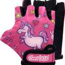 Kids Bike Gloves for Balanced Bike Mountain Bicycle Biking I Breathable Fingerless Toddler Kids Cycling Gloves with Extra Protective Cushions I CPSIA Certified Riding Gloves for Girl Boy Child Youth (Pink, S)