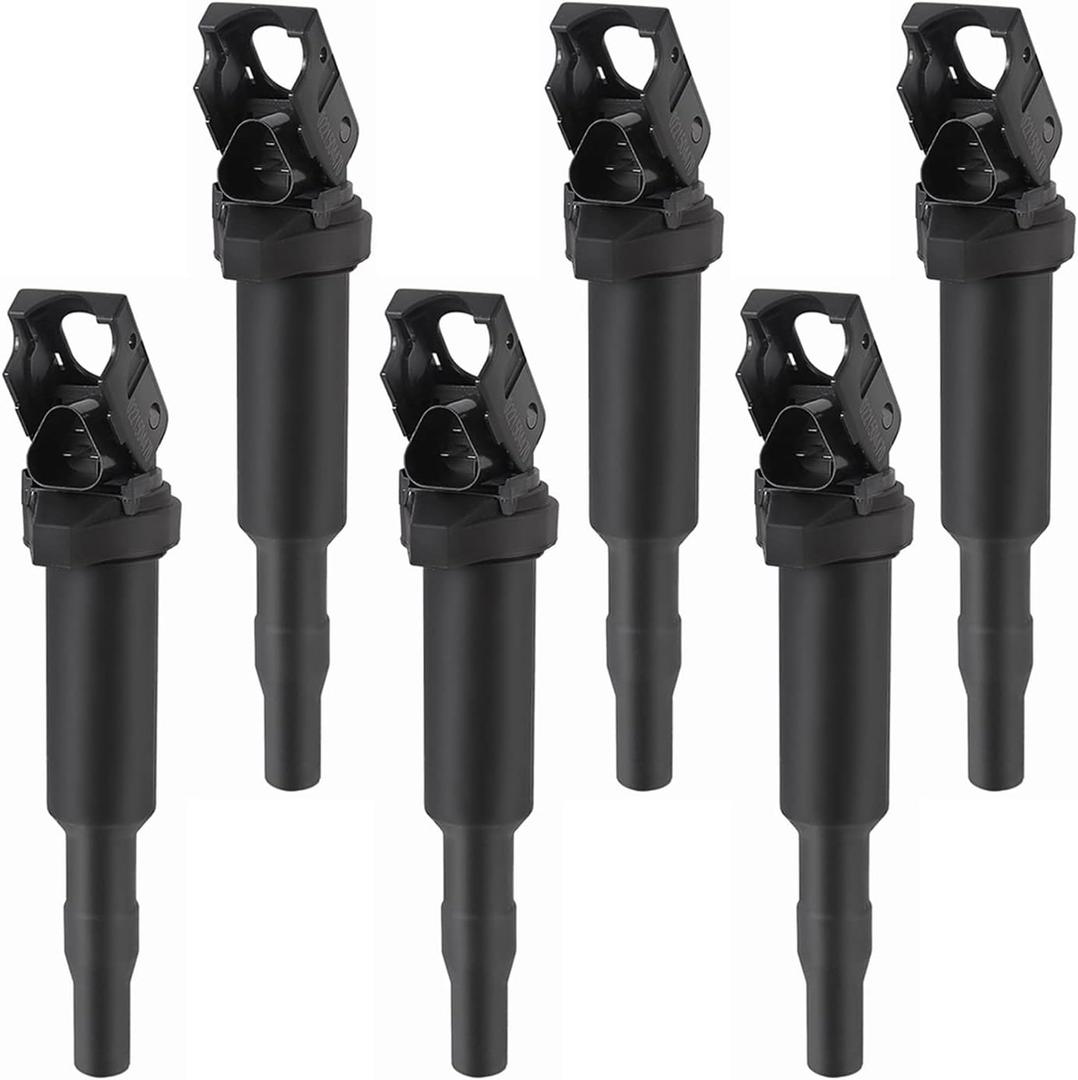 Ignition Coil Pack Fits for BMW 128i 135i 320i 323i 325Ci 328i 330Ci 335i 525i 528i 530i 535i 545i 740Li Xdrive X3 X5 X6 M5 M6 Z4 1 Series 2.2 2.5 3.0L, Coils Replace UF592 UF571 0221504470 Set of 6