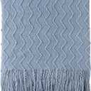 BATTILO HOME Throw Blanket for Couch, Textured Knit Throw, Bluish Grey Throws for Home Decor, Soft Blanket Throw for Bedroom Decor Housewarming Gifts, 50"x60"