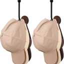 SCUNDA Adhesive Hat Holder Storage Organizer - Wall Mounted & Door Back Hat Rack with Wood Base & Metal Rod for Closet, Cabinet, Wardrobe (Walnut,2-Pack)
