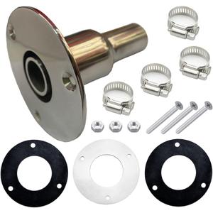 Diesel Heater Thru Hull Exhaust Skin,Marine Grade 316 Stainless Steel,Fitting for 24mm Tube Pipe Socket Hardware(Straight)