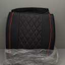 Super Cover for Dodge Ram Seat Covers 2002-2025 2026 1500/2500/3500 Front Pickup Truck for Dodge Ram Leather Seats Covers Crew Mega Cab Waterproof Leather Car Seat Accessories(Front Seat, Black&Red)