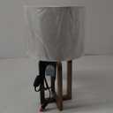 TABLE LAMP WOOD AND WHITE LINEN