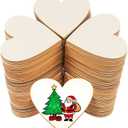 HAKZEON 3 Inches 100 PCS Wood Hearts Cutouts, Unfinished Wood Heart Slices, Blank Wooden Heart for DIY Crafts Projects, Decoration, Wedding