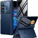 BERFY for Z Fold 7 Case with Privacy Screen Protector, [Anti Spy] Hidden Kickstand & Slide Camera Cover & Hinge Protective, Full Body Shockproof Slim Hard Phone Case for Samsung Galaxy Z Fold 7, Blue