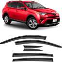 Tape-on Extra Durable Rain Guards for Toyota RAV4 2013-2018, Window Deflectors, Vent Window Visors, 6 Pieces - 100466