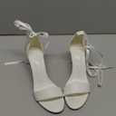 Women's Open Toe Block Heel Pearl Wedding Shoes for Bride Chunky Heeled Sandals Bridal Shoes Pumps (7, Ivory)